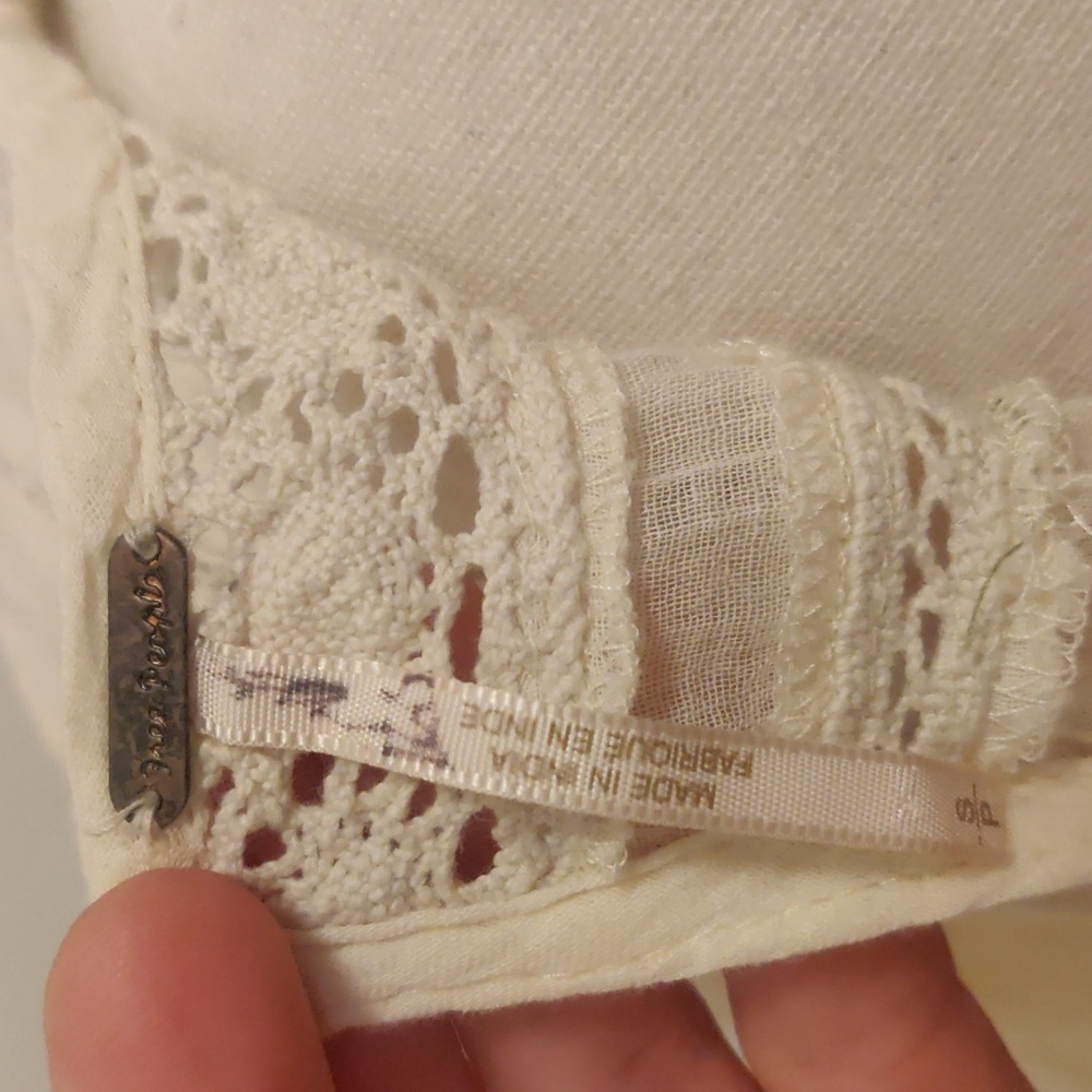 Free People Embroidered Victorian Dress Cream/ Off-white mini dress Cottagecore - Picture 12 of 14